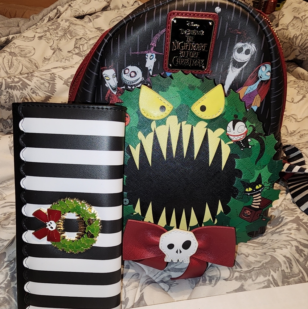 Loungefly Nightmare Before Christmas mini backpack and wallet set